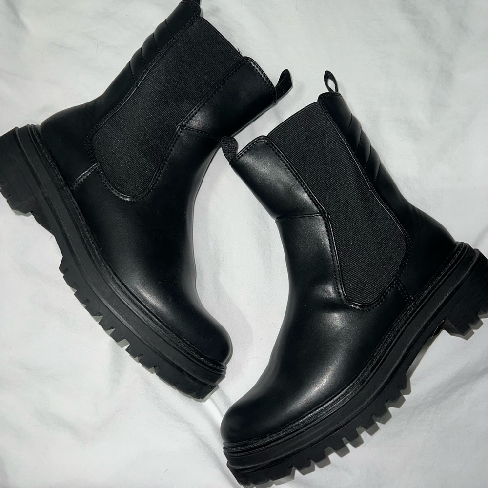 A New Day Black Laura Chunky Combat Boots